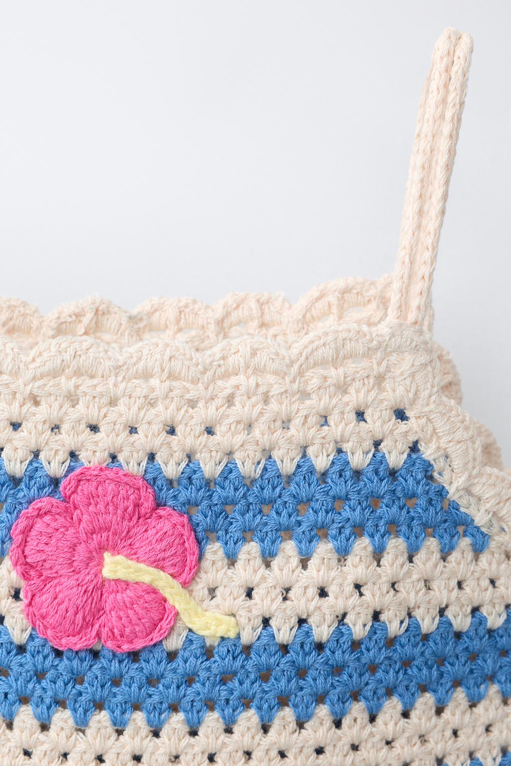 ТОП ИЗ КРУЖЕВА КРОШЕ В ПОЛОСКУ