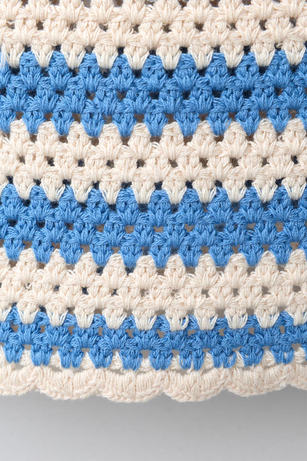 ТОП ИЗ КРУЖЕВА КРОШЕ В ПОЛОСКУ