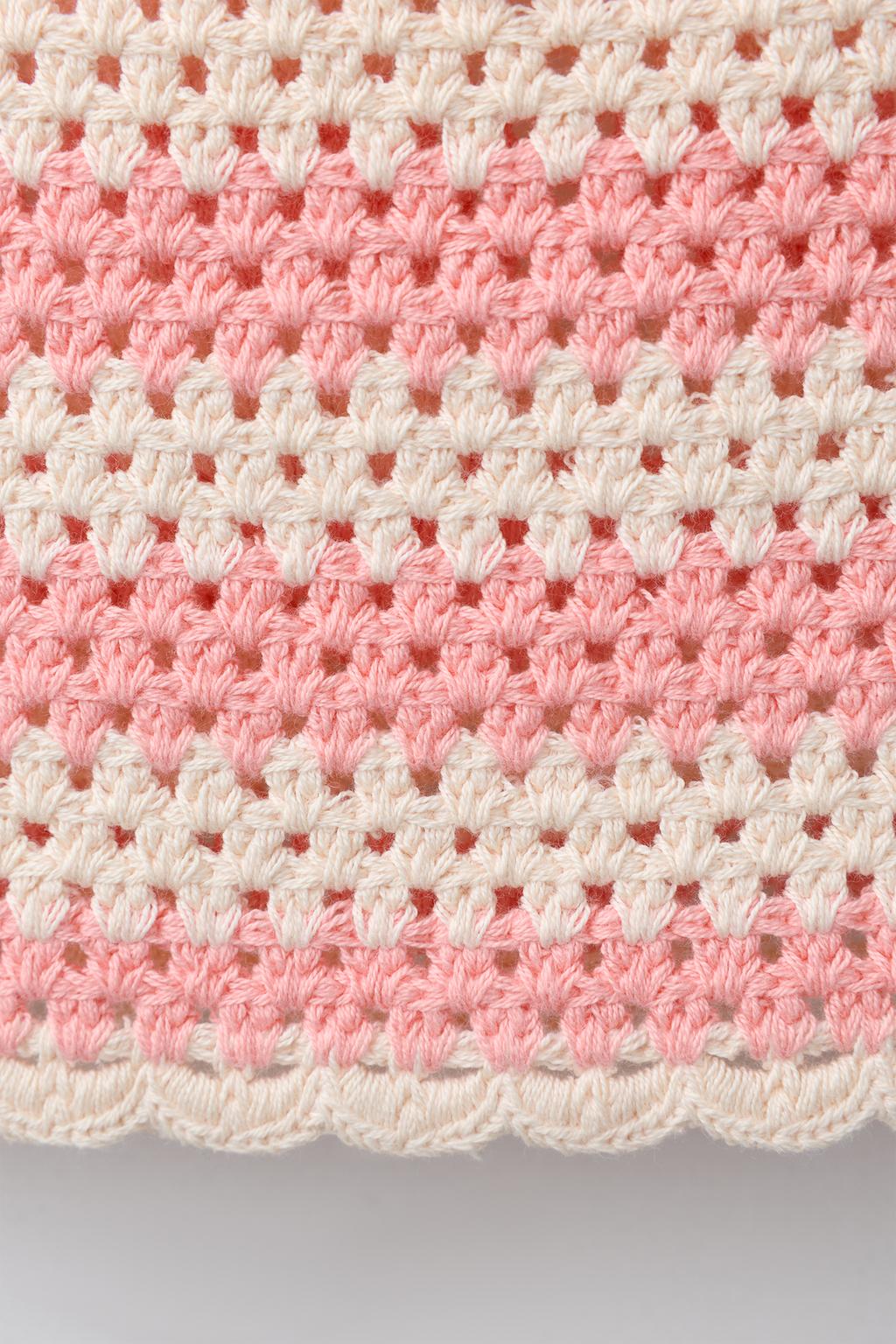 ТОП ИЗ КРУЖЕВА КРОШЕ В ПОЛОСКУ