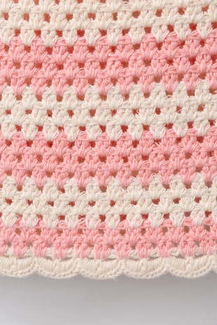 Топ из кружева кроше в полоску