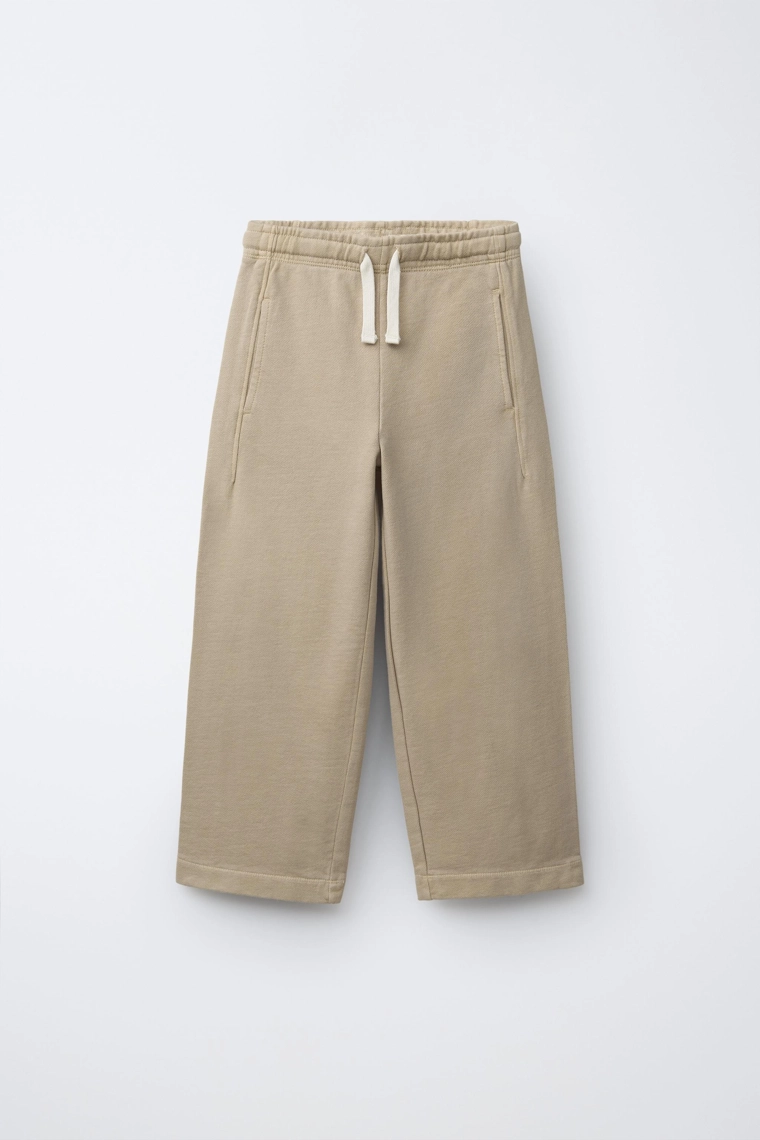 Штаны прямого кроя с вышивкой из плюша