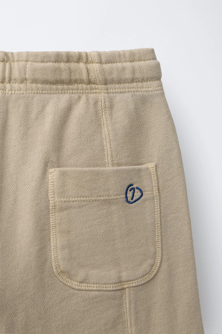 Штаны прямого кроя с вышивкой из плюша