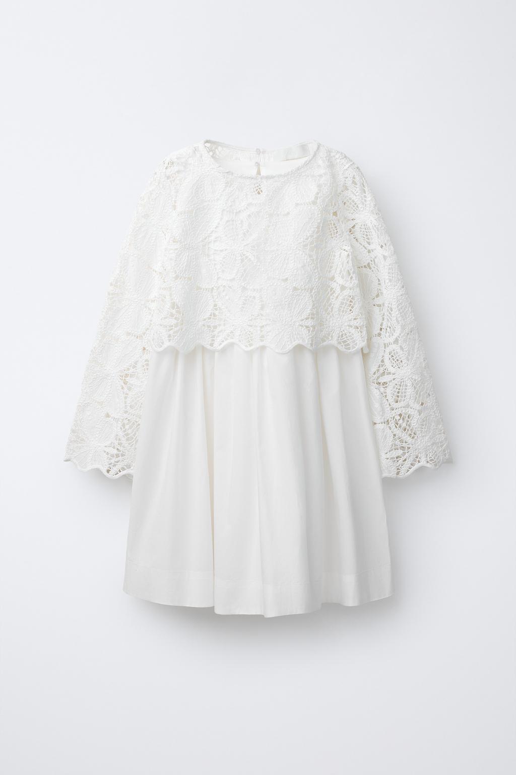 ДВОЙНОЕ КОМБИНИРОВАННОЕ КРУЖЕВНОЕ ПЛАТЬЕ