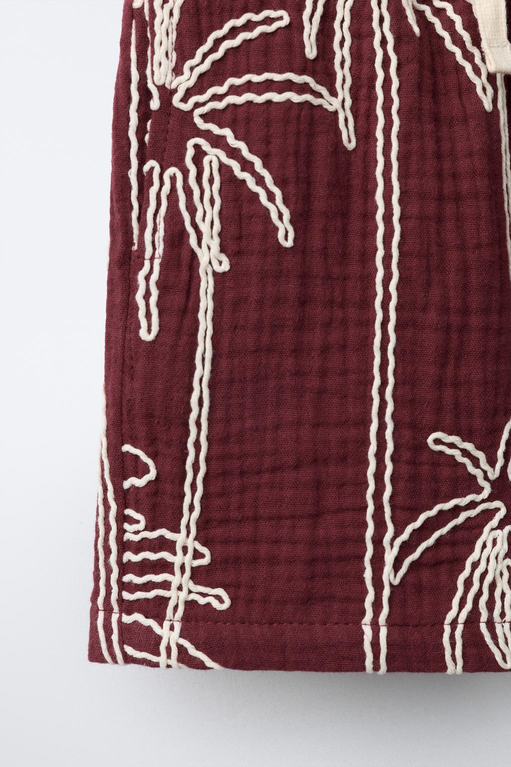 ШОРТЫ С ВЫШИВКОЙ В ВИДЕ ПАЛЬМ