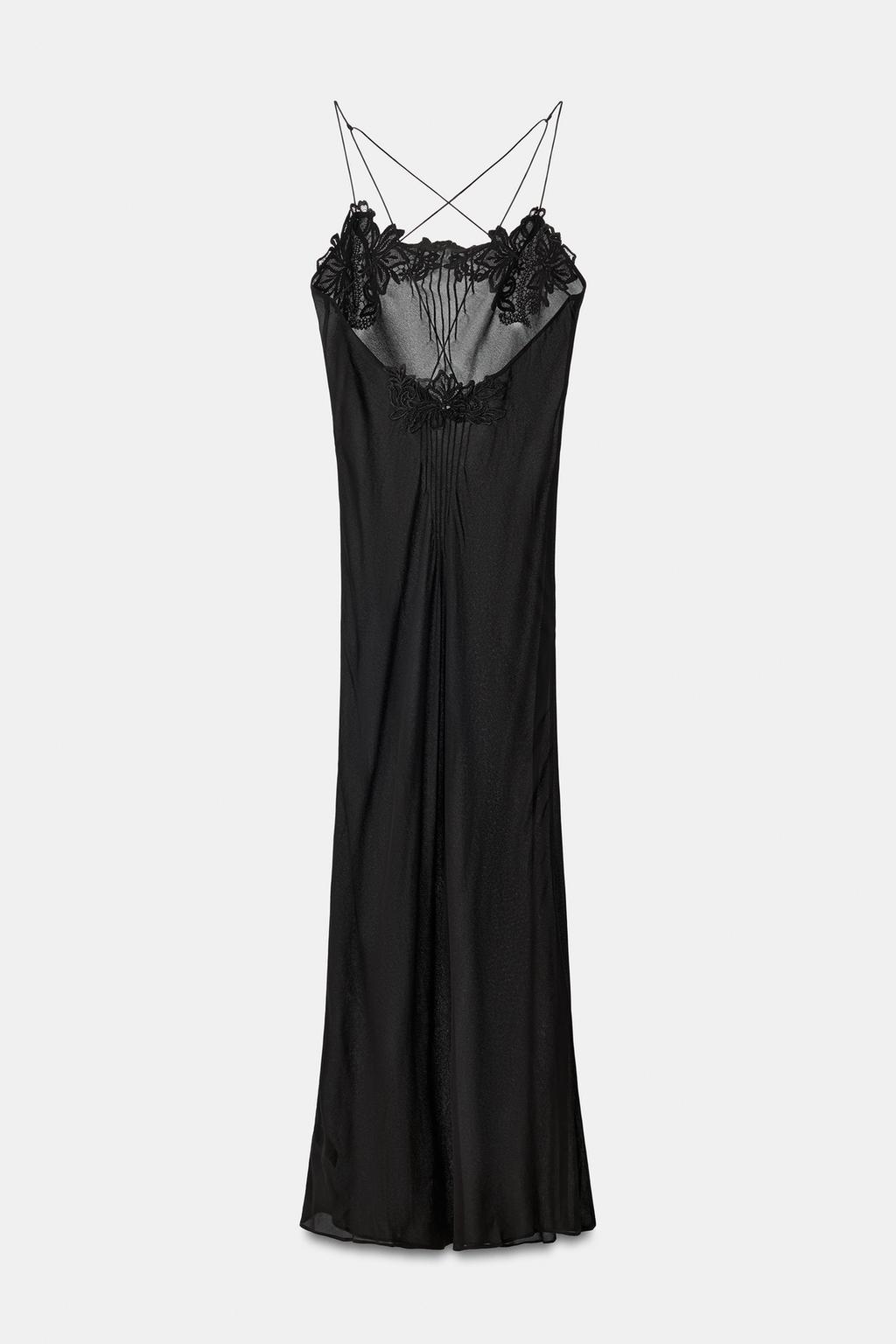 ПЛАТЬЕ МИДИ ИЗ ЖОРЖЕТА С ВЫШИВКОЙ