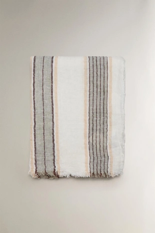 Плед из льна в клетку- Заказать в России