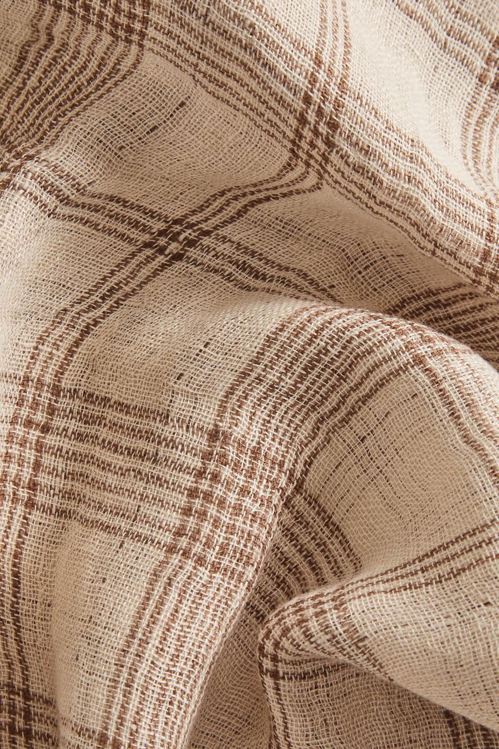 Плед из льна с клетчатым узором