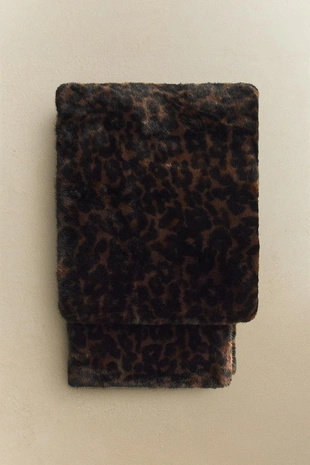 Плед из мягкого флиса с животным принтом- Заказать в России