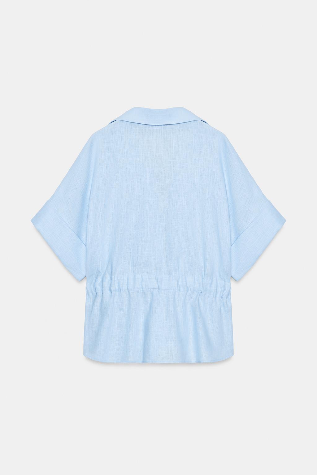 РУБАШКА САФАРИ ИЗ СМЕСОВОГО ЛЬНА