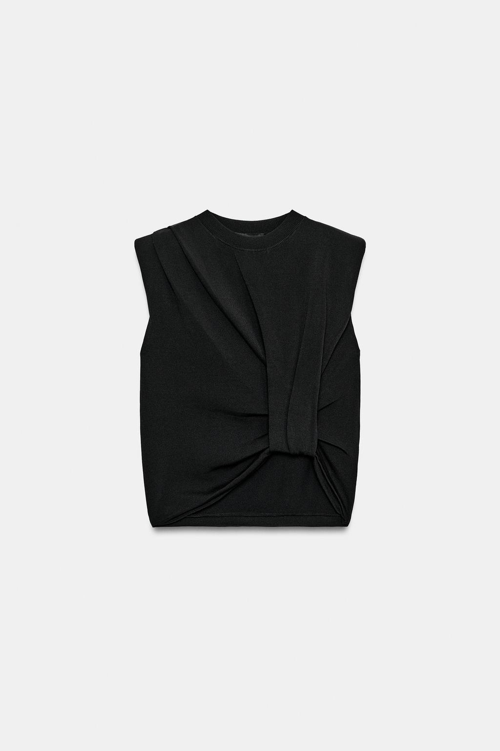 ТРИКОТАЖНЫЙ ТОП С ПОДПЛЕЧНИКАМИ