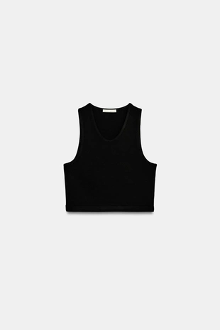 Укороченный топ без рукавов- Заказать в России