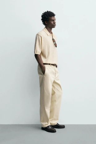 Поло из хлопка и льна- Заказать в России