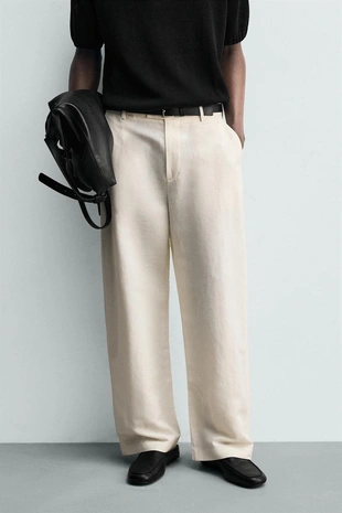 Брюки Relaxed Fit со складками- Заказать в России