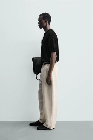 Брюки Relaxed Fit со складками- Заказать в России