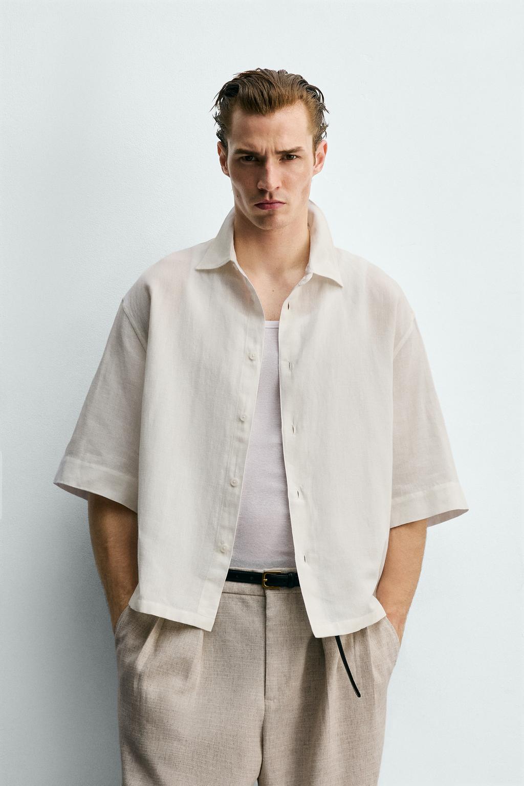 РУБАШКА BOXY FIT ИЗ РЕЛЬЕФНОЙ ТКАНИ