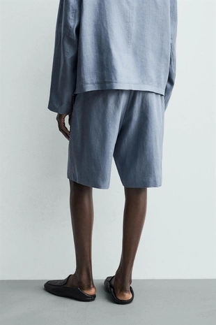 Шорты Relaxed Fit из 100% льна- Заказать в России