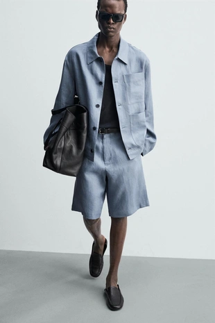 Шорты Relaxed Fit из 100% льна- Заказать в России