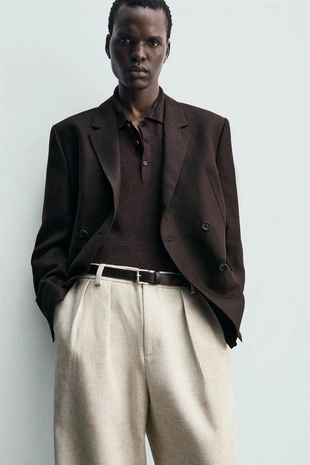 Брюки Relaxed Fit со складками- Заказать в России