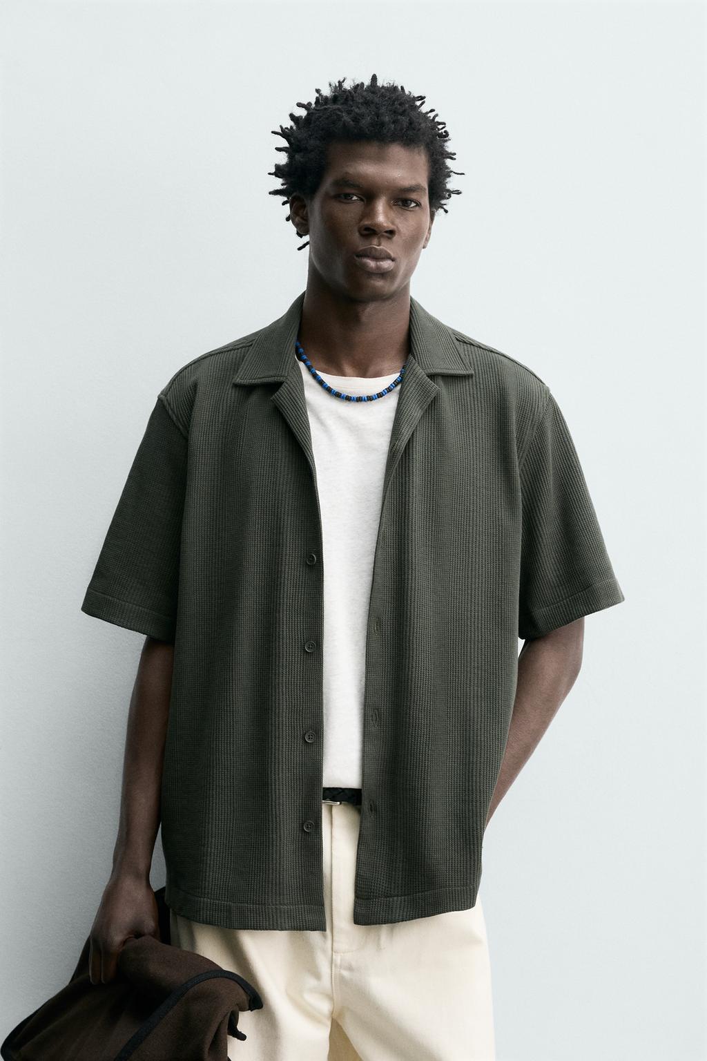 РУБАШКА REGULAR FIT ИЗ РЕЛЬЕФНОЙ ТКАНИ