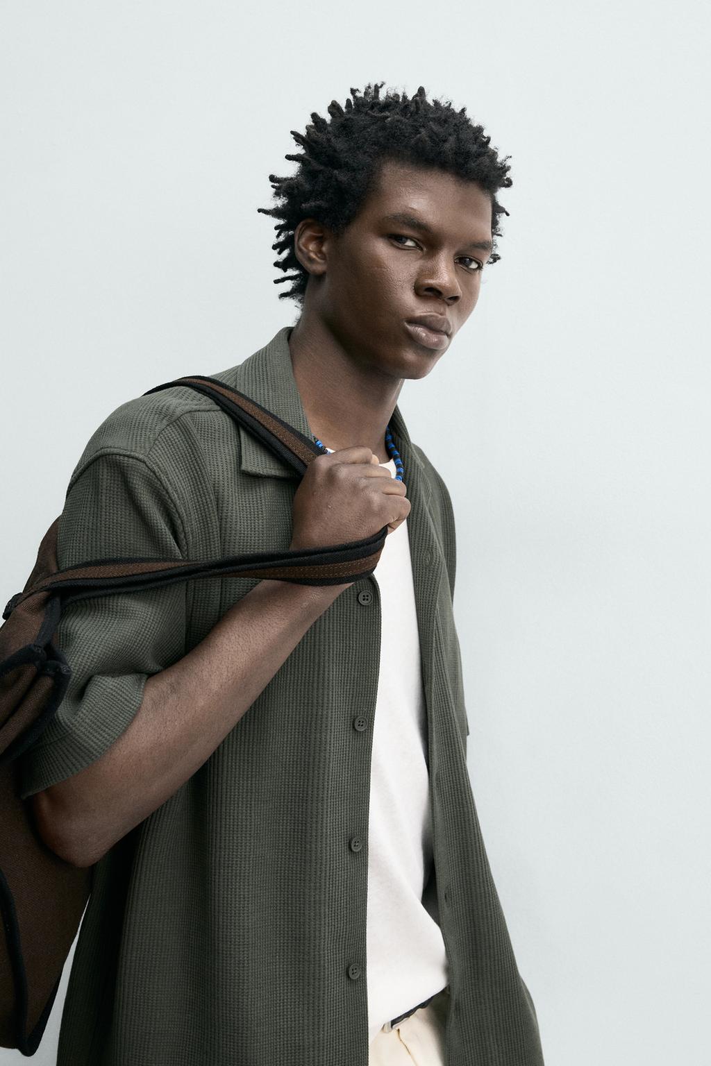 РУБАШКА REGULAR FIT ИЗ РЕЛЬЕФНОЙ ТКАНИ