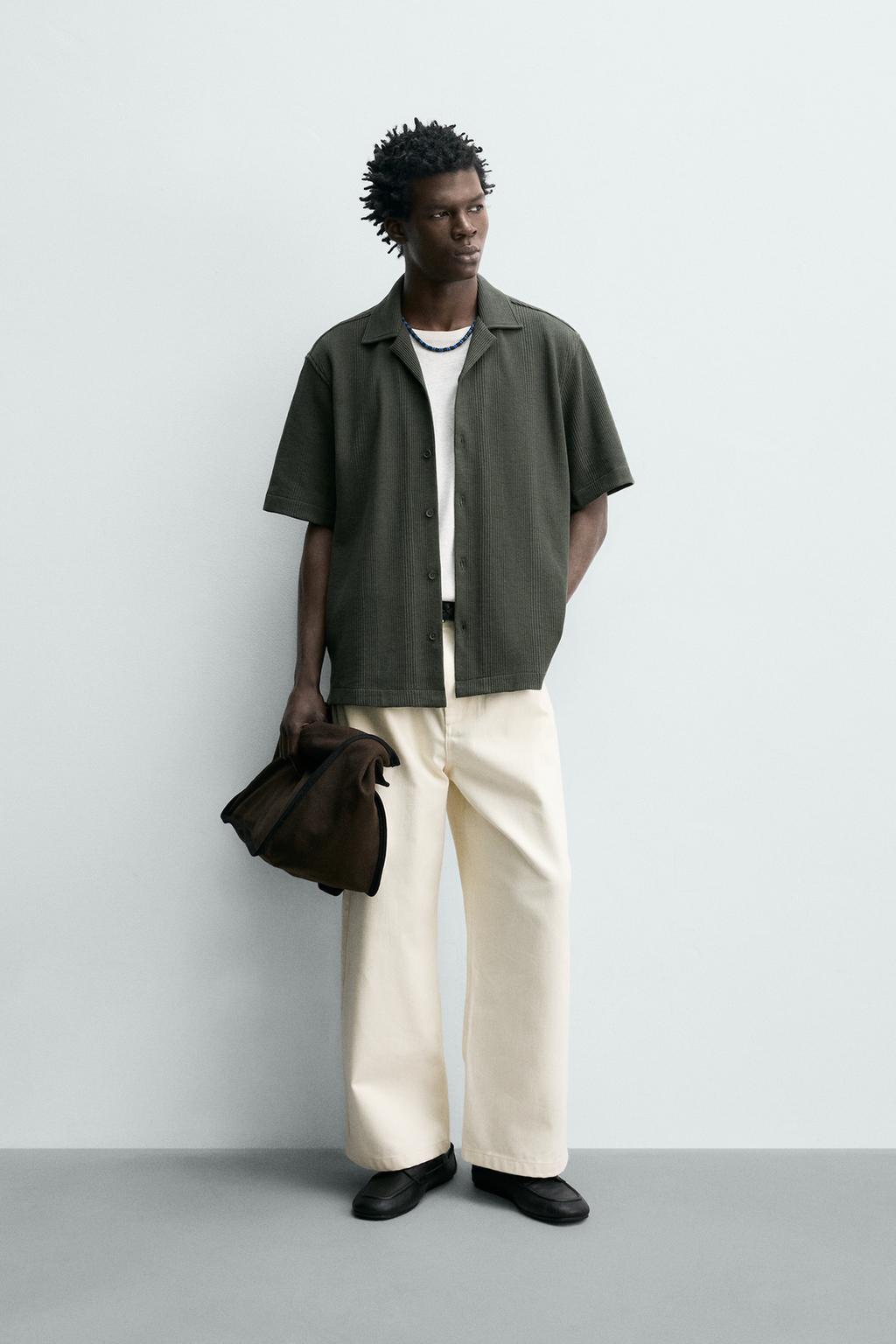 РУБАШКА REGULAR FIT ИЗ РЕЛЬЕФНОЙ ТКАНИ