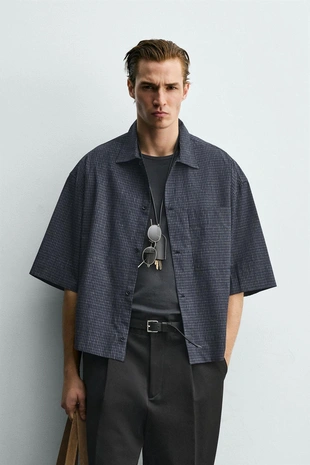 Рубашка Boxy Fit в клетку- Заказать в России