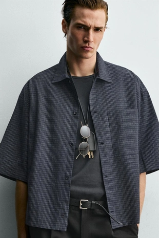 Рубашка Boxy Fit в клетку- Заказать в России