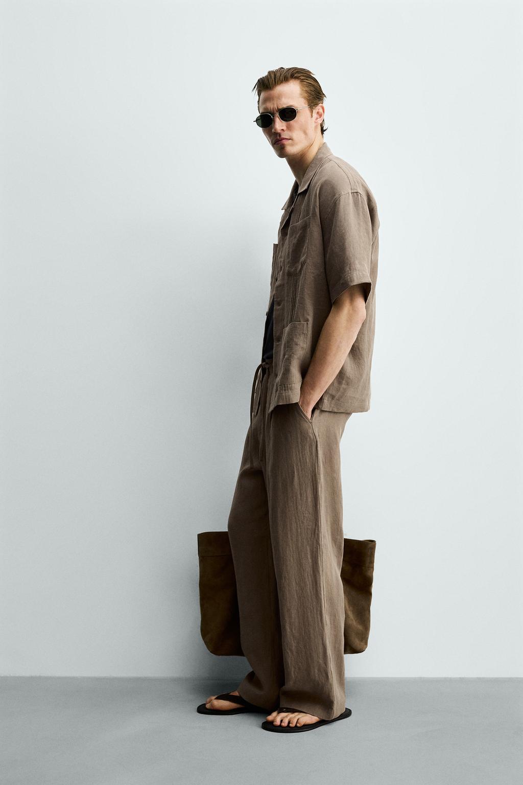 БРЮКИ СВОБОДНОГО КРОЯ ИЗ 100% ЛЬНА