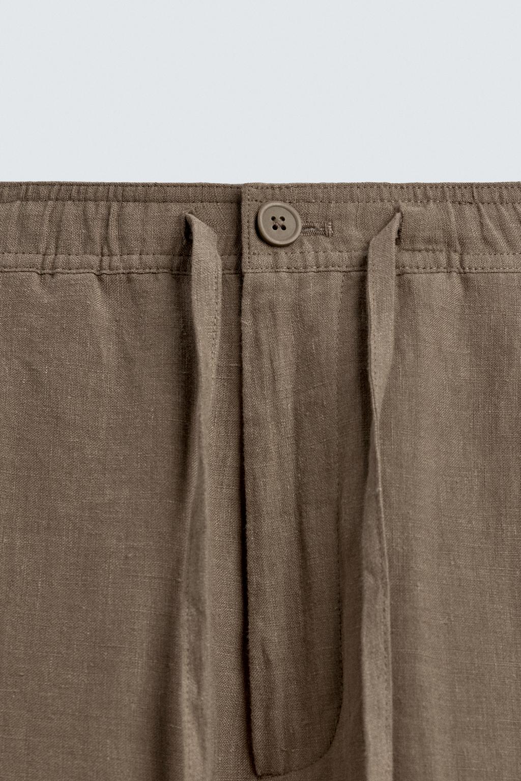 БРЮКИ СВОБОДНОГО КРОЯ ИЗ 100% ЛЬНА