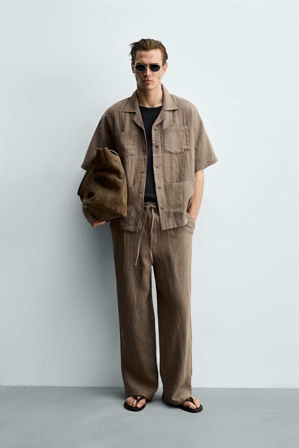 БРЮКИ СВОБОДНОГО КРОЯ ИЗ 100% ЛЬНА