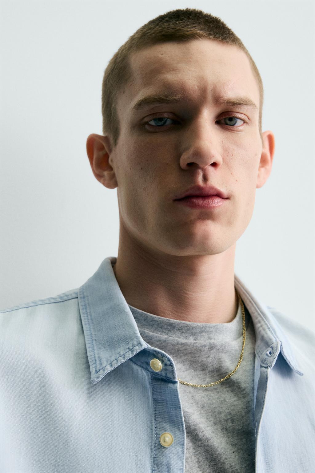 ДЖИНСОВАЯ РУБАШКА ИЗ ЛЬНА И ХЛОПКА