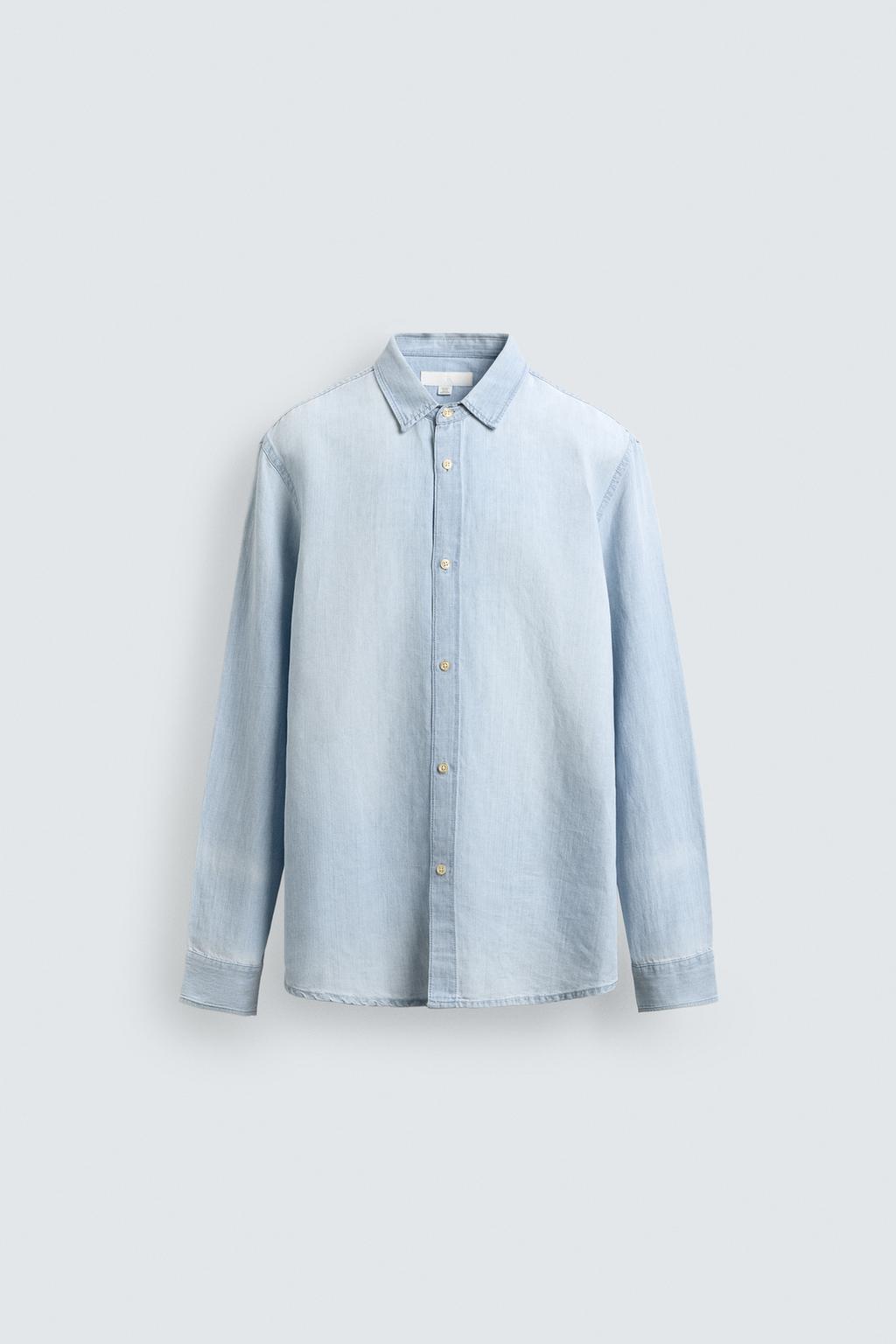 ДЖИНСОВАЯ РУБАШКА ИЗ ЛЬНА И ХЛОПКА