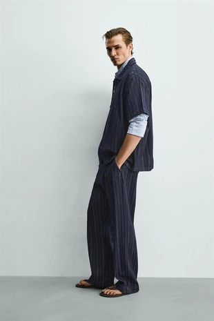 Жаккардовая рубашка в полоску свободного кроя- Заказать в России