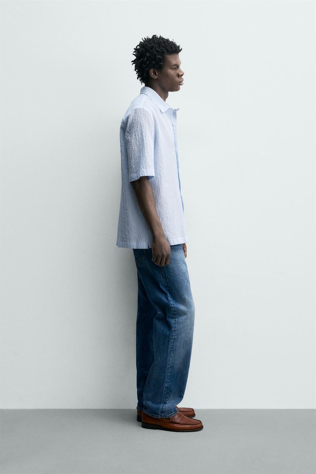 РУБАШКА В КЛЕТКУ С ТЕКСТУРОЙ