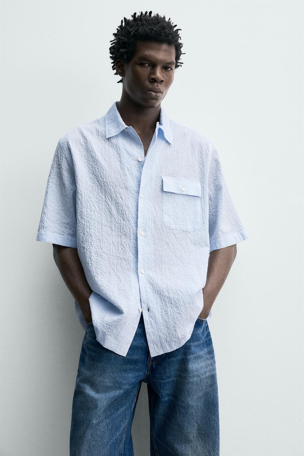 РУБАШКА В КЛЕТКУ С ТЕКСТУРОЙ