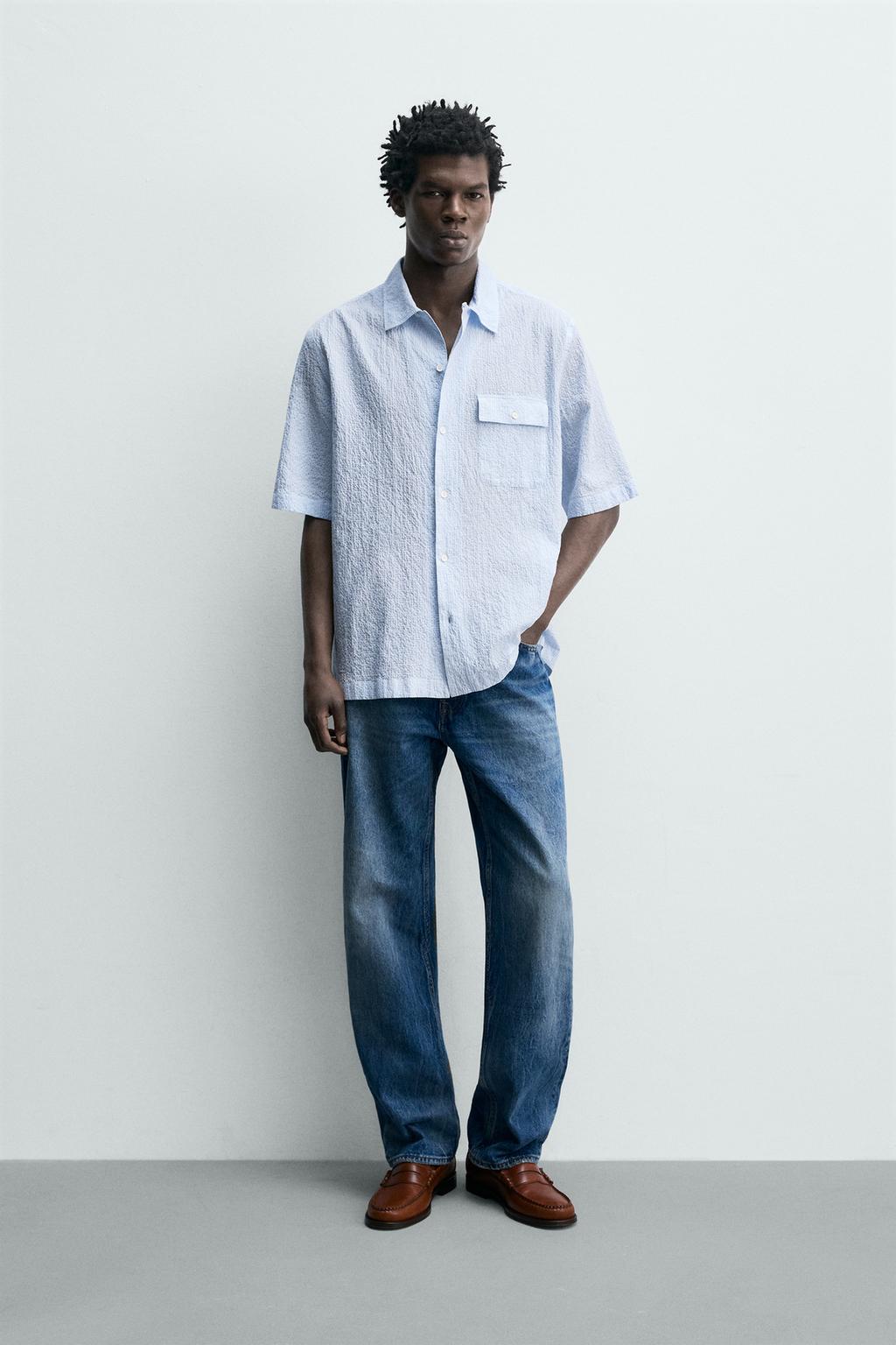 РУБАШКА В КЛЕТКУ С ТЕКСТУРОЙ