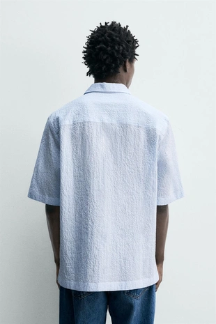 Рубашка в клетку с текстурой- Заказать в России