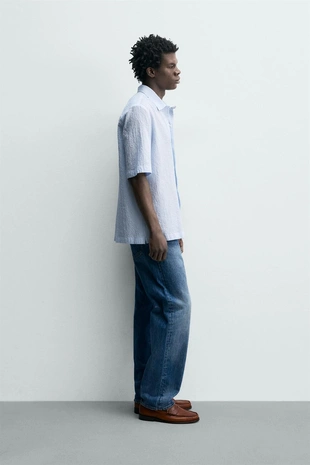 Рубашка в клетку с текстурой- Заказать в России