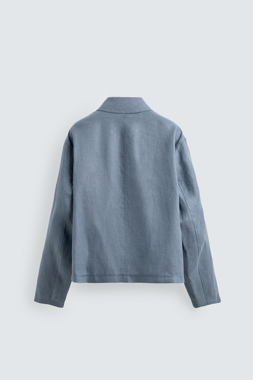 КУРТКА-РУБАШКА ИЗ 100% ЛЬНА С КАРМАНАМИ