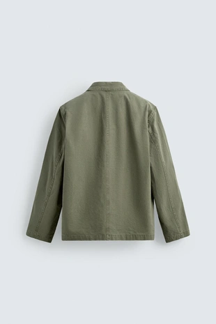 Куртка-рубашка классического кроя с эффектом потертости- Заказать в России