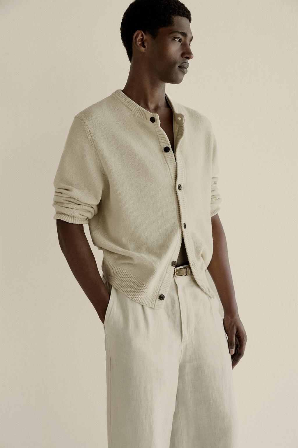 КАРДИГАН ИЗ ХЛОПКА И ЛЬНА КЛАССИЧЕСКОГО КРОЯ