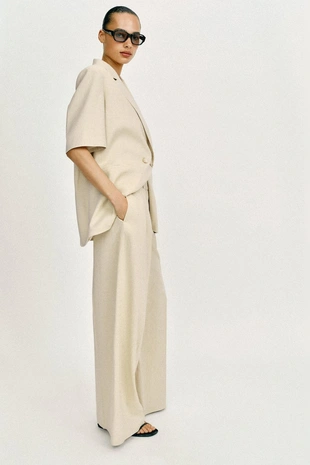 Широкие брюки из льна- Заказать в России