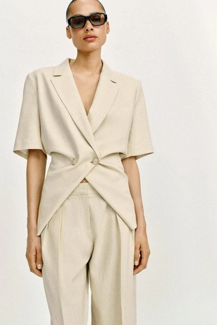 Широкие брюки из льна- Заказать в России