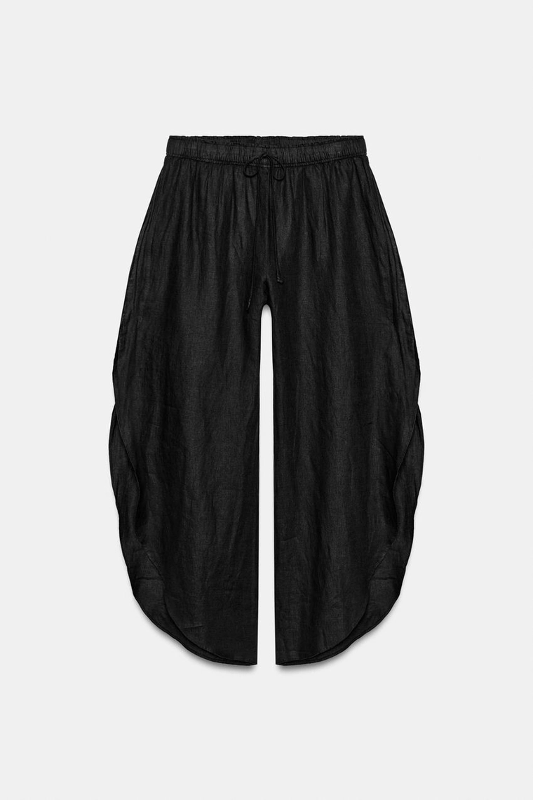 100% льняные брюки с разрезами Zara «ZW»