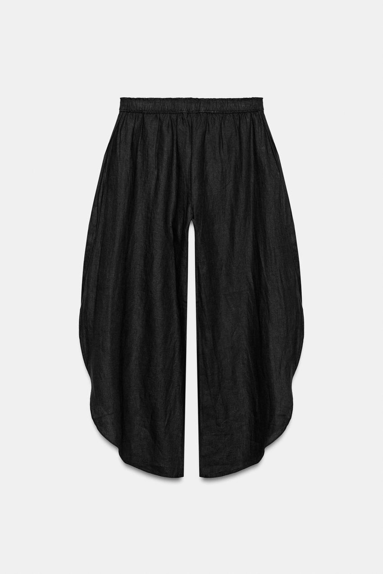100% льняные брюки с разрезами Zara «ZW»