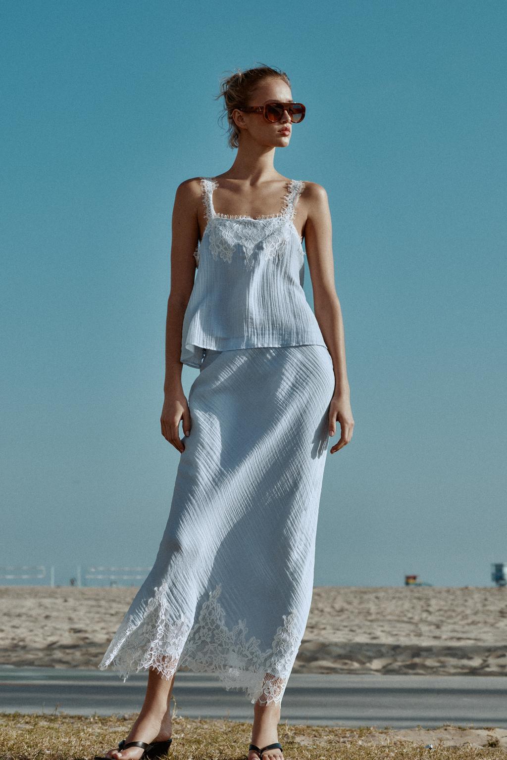 ЮБКА МИДИ С КРУЖЕВОМ