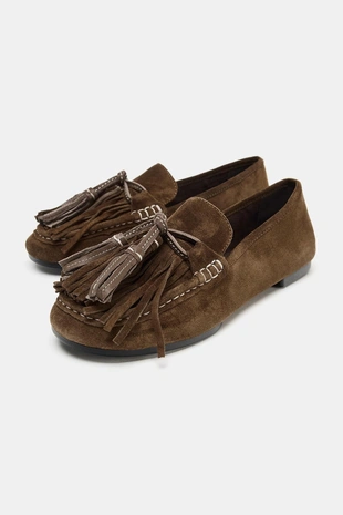 Кожаные лоферы с кисточками- Заказать в России