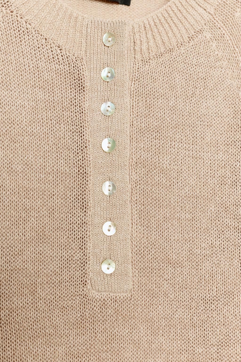 СВИТЕР С КОРОТКИМИ РУКАВАМИ И ПУГОВИЦАМИ