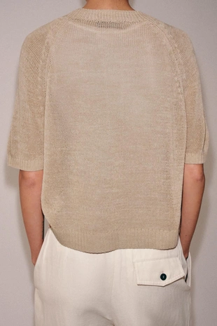 Свитер с короткими рукавами и пуговицами- Заказать в России