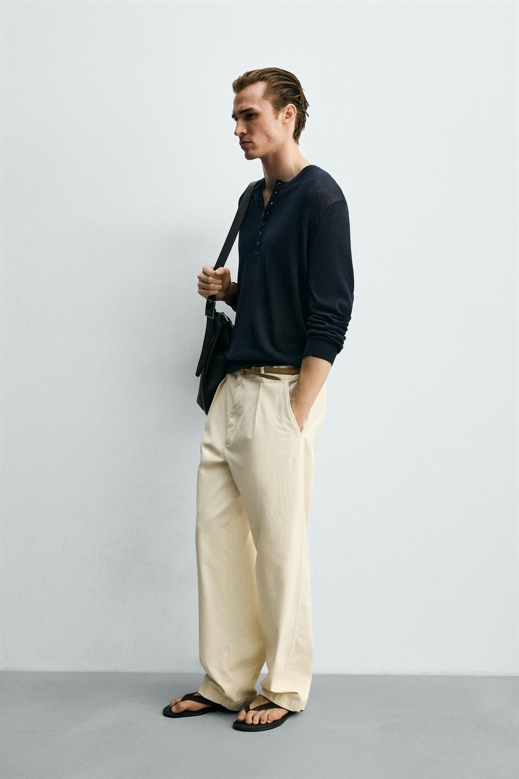 СВИТЕР С ВОРОТНИКОМ НА ПУГОВИЦАХ ИЗ РЕЛЬЕФНОЙ ТКАНИ